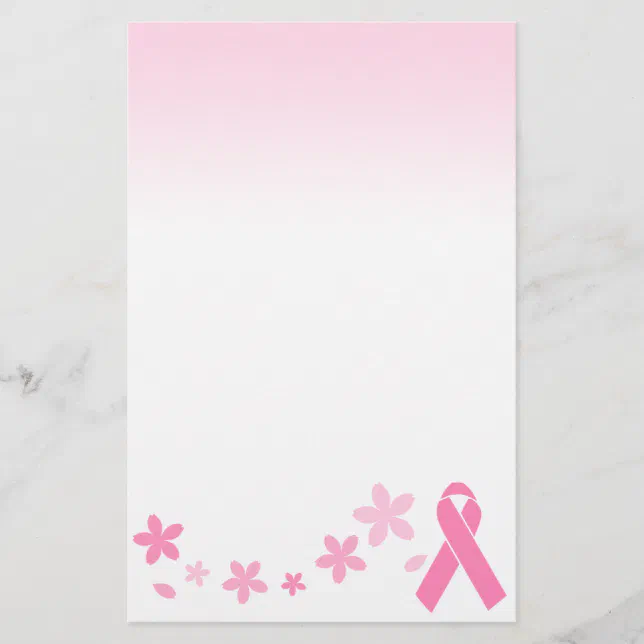 Note Pink Ribbons Pink Ribbon Stationery | Zazzle