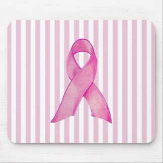 Pink Ribbon stripes Mousepad