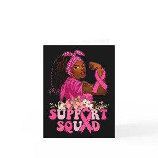 Pink Ribbon Strong Women Support Squad Breast Canc Card