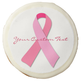 Personalized Breast Cancer Breast Cancer Words Round Cookie