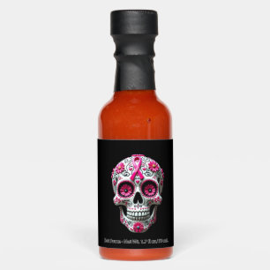 Pink Ribbon Sugar Skull Calavera Breast Cancer Awa Hot Sauces