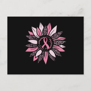 Pink Ribbon Sunflower Breast Cancer Awareness Gift Postcard