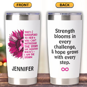 Pink Ribbon Sunflower - Breast Cancer Awareness Insulated Tumbler