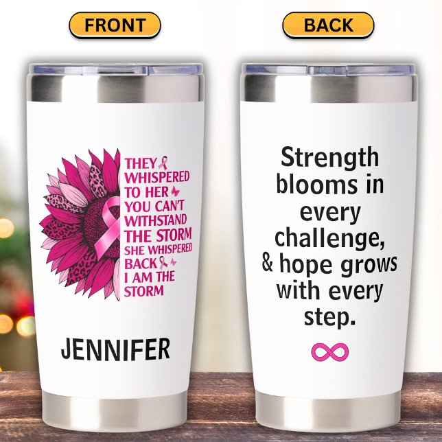 Pink Ribbon Sunflower - Breast Cancer Awareness Insulated Tumbler (Creator Uploaded)