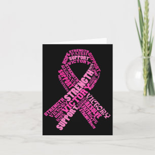 Pink Ribbon Support Breast Cancer Awareness Month Card