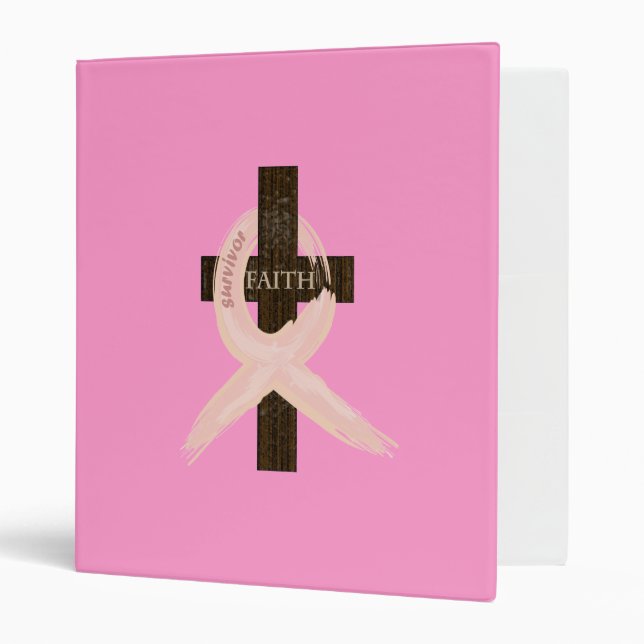 Pink Ribbon Survivor Awareness and Log Book 3 Ring Binder (Front/Inside)