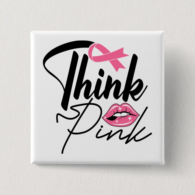 Pink Ribbon Survivor Breast Cancer Fighter  Button (Front)