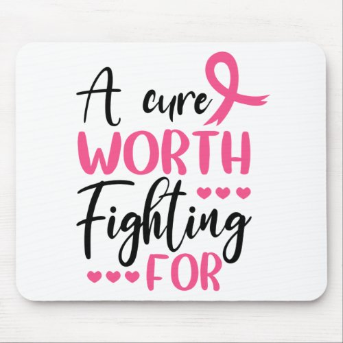 Pink Ribbon Survivor Fighter Breast Cancer  Mouse Pad