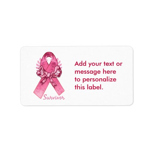 Pink Ribbon Survivor Label