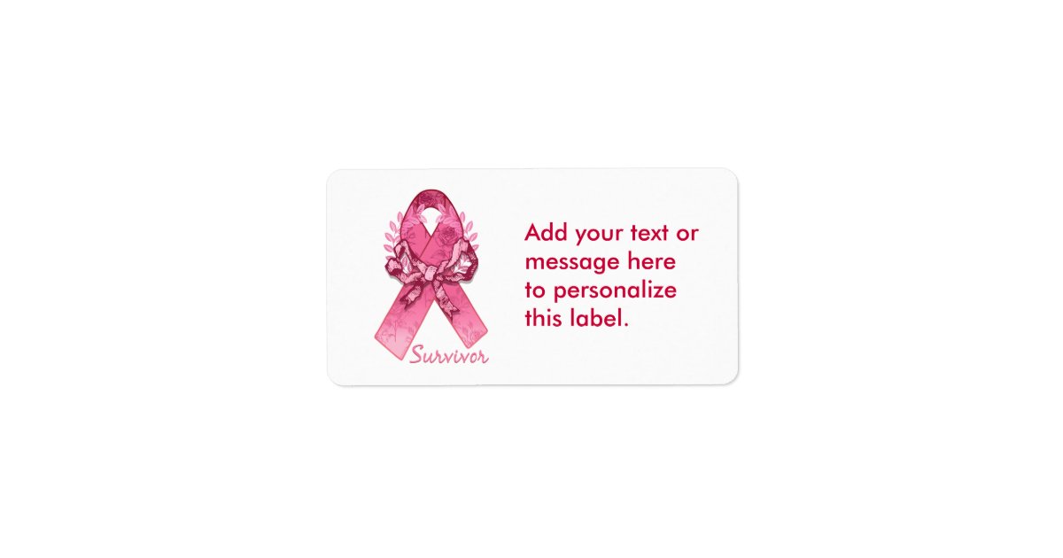 Pink Ribbon Survivor Label Zazzle