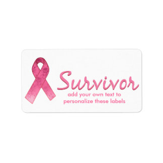 Pink Ribbon Survivor Label