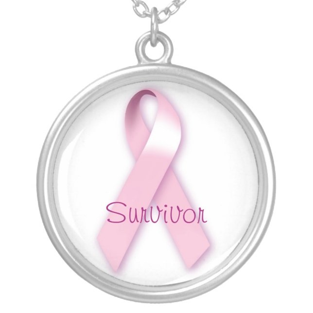 Pink Ribbon Survivor Necklace (Front)
