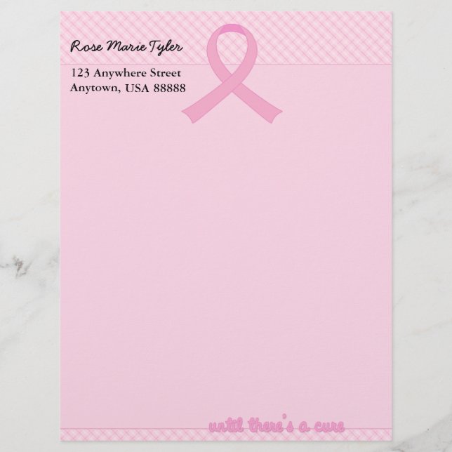 Pink Ribbon Tartan Letterhead (Front)