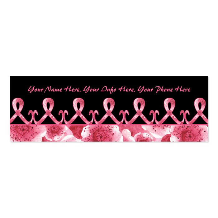 Pink Ribbon Thank You Business Card Templates