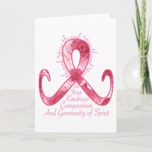 Pink Ribbon Thank You Card