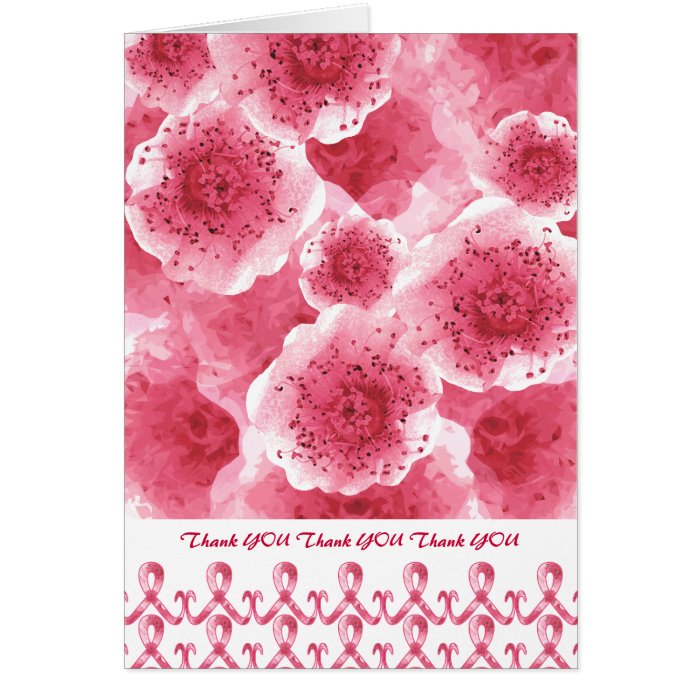 Pink Ribbon Thank You Card