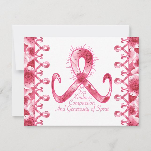 Pink Ribbon Thank You Card (Front)
