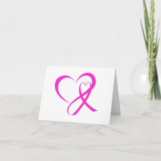 Pink Ribbon Thank You or Blank Note