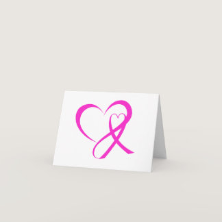 Pink Ribbon Thank You or Blank Note