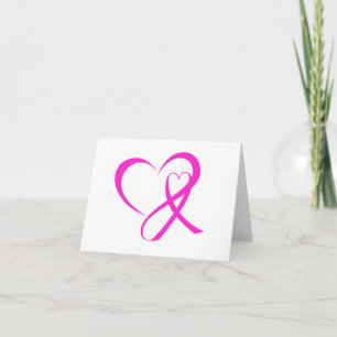 Pink Ribbon Thank You or Blank Note Card