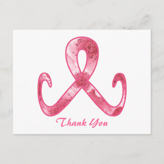 Pink Ribbon Thank You Postcard