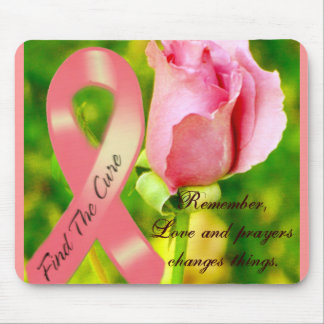 Pink Ribbon & The Rose_ Mousepad