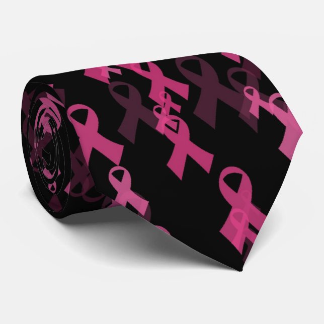 Pink ribbon tie (Rolled)