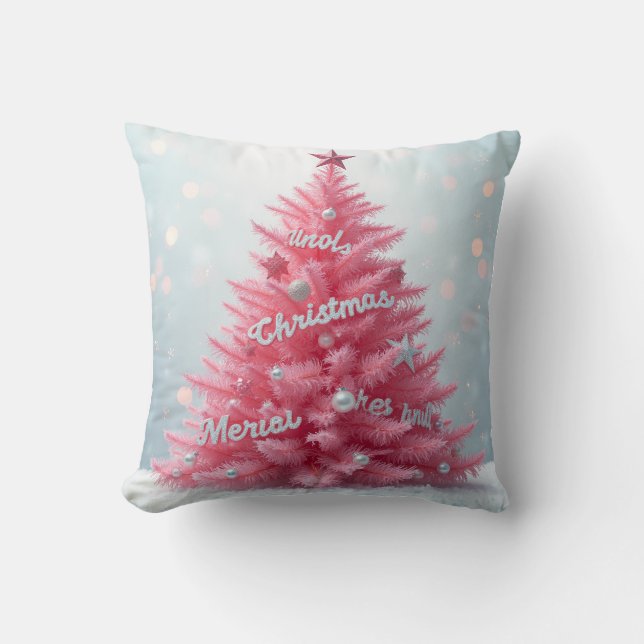 Pink Ribbon Tree Cushion (Front)