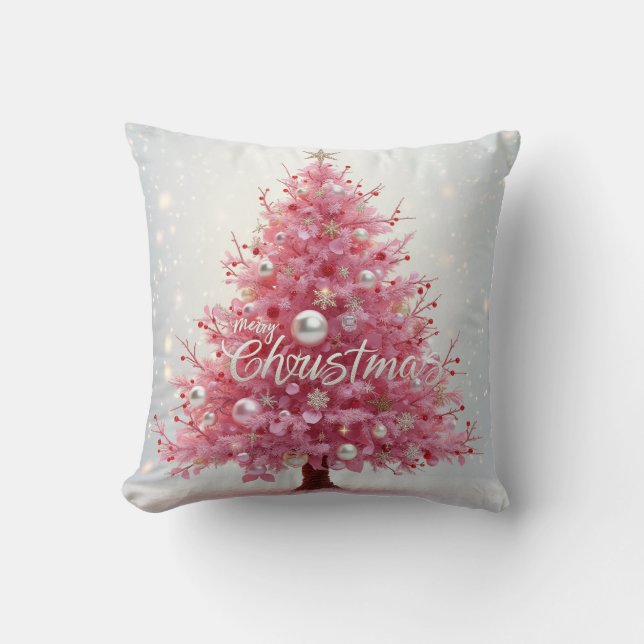 Pink Ribbon Tree Cushion (Front)