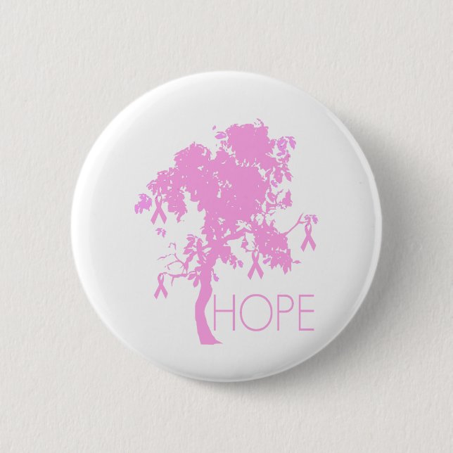 Pink Ribbon Tree of Hope Button (Front)