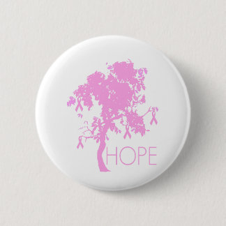 Pink Ribbon Tree of Hope Button