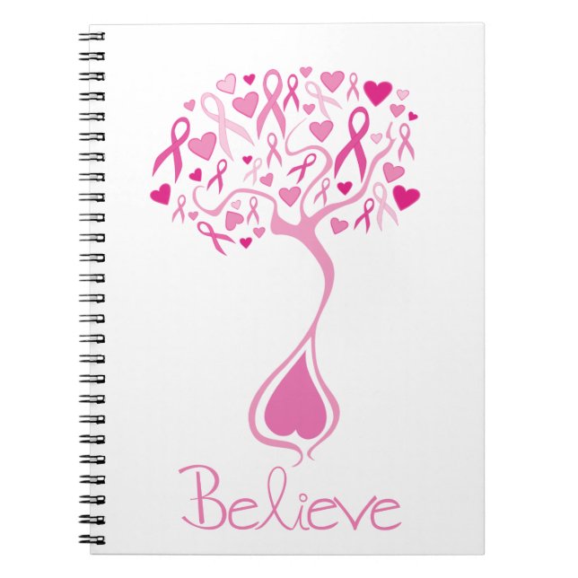 Pink Ribbon/Tree of Life Breast Cancer Notebook (Front)
