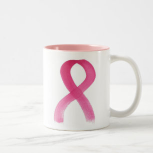 Pink Ribbon Two-Tone Coffee Mug