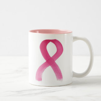 Pink Ribbon Two-Tone Coffee Mug
