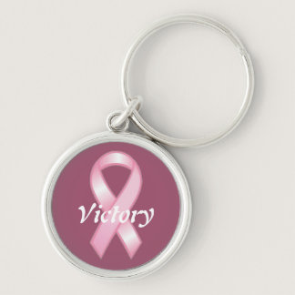 Pink Ribbon Victory over Cancer Keychain