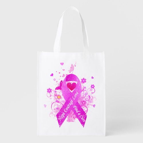 Pink Ribbon Vintage Grocery Bag