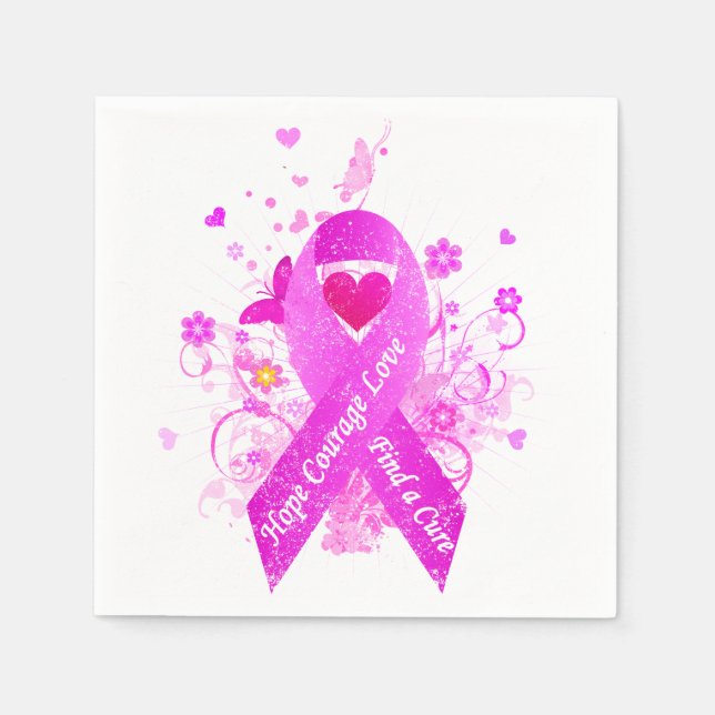 Pink Ribbon Vintage Napkins (Front)
