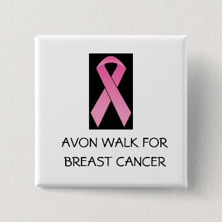 pink ribbon walk for breast cancer button