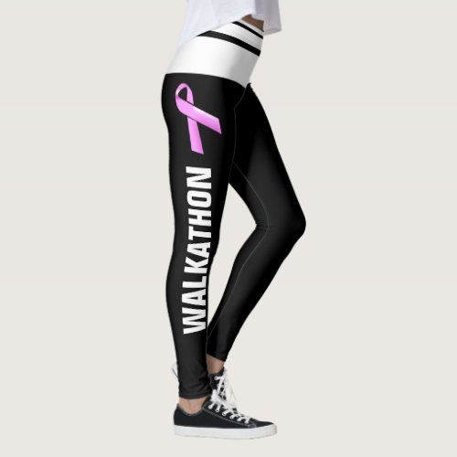 Pink ribbon walkathon  Breast cancer awareness Leggings