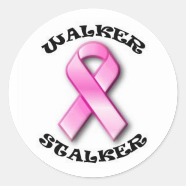 Pink Ribbon Walker Stalker Stickers (Front)