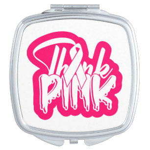 Pink Ribbon Warrior Fighter Survivor Breast Cancer Compact Mirror