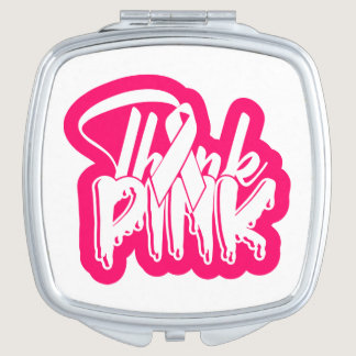 Pink Ribbon Warrior Fighter Survivor Breast Cancer Compact Mirror