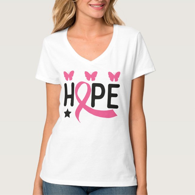 Pink Ribbon Warrior Fighter Warrior Breast Cancer  T-Shirt (Front)