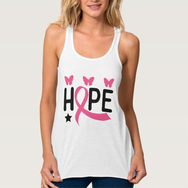 Pink Ribbon Warrior Fighter Warrior Breast Cancer  Tank Top (Front)