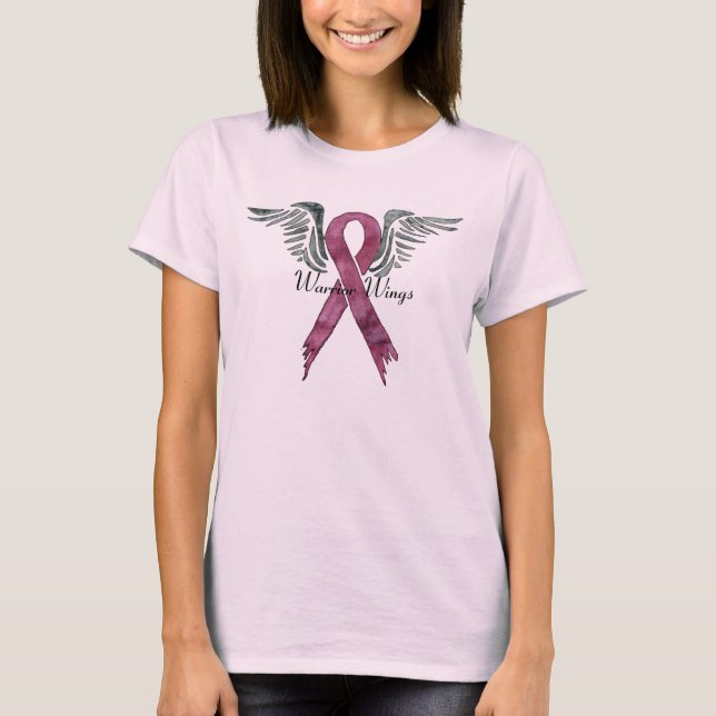 pink ribbon Warrior Wings T-Shirt (Front)