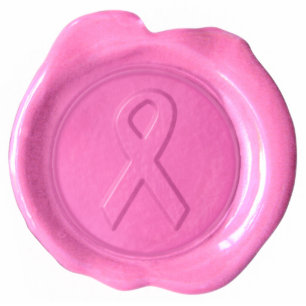 Pink Ribbon Wax Seal Diecut Magnet Cutout