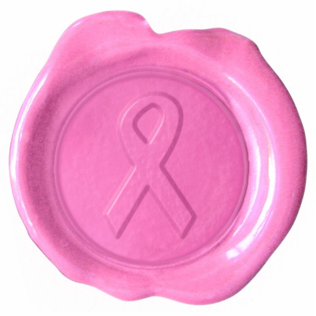 Pink Ribbon Wax Seal Diecut Magnet Cutout (Front)
