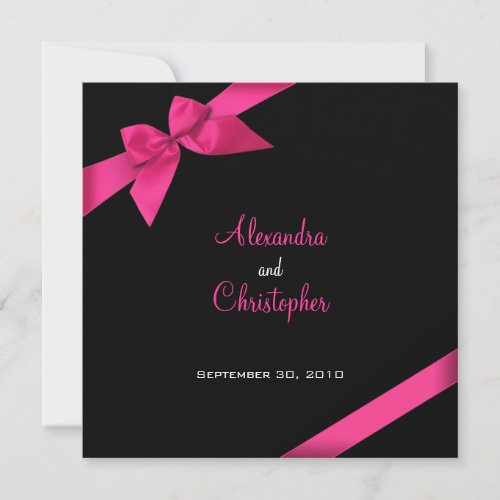 Pink Ribbon Wedding Announcement