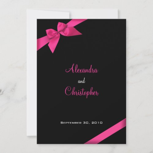 Pink Ribbon Wedding Announcement