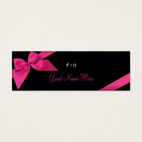Pink Ribbon Wedding Party Place Card Thank You Business Cards